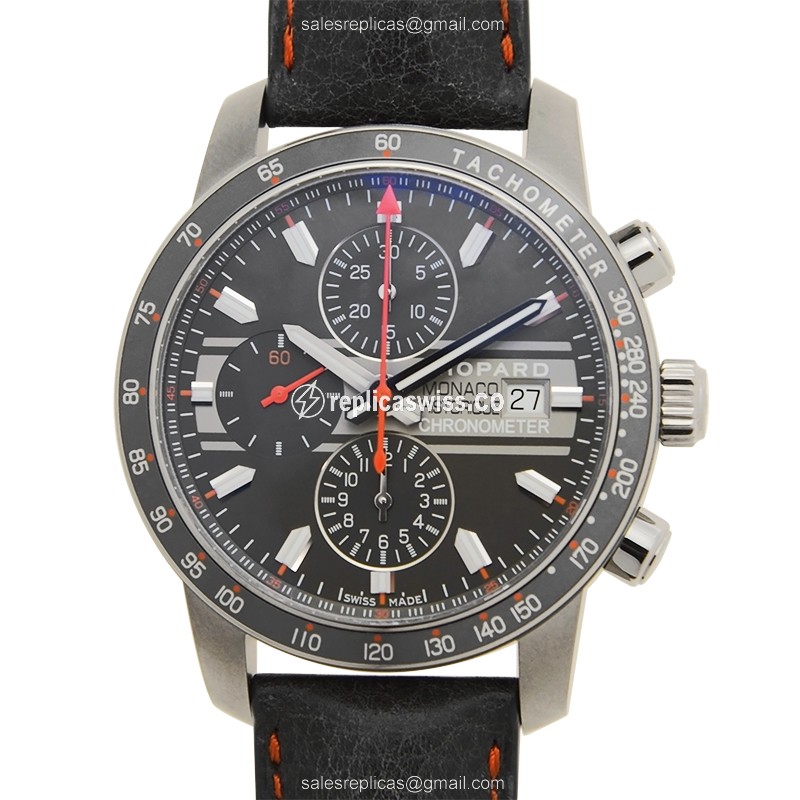 Chopard Mille Miglia GT XL - Automatic Titanium - Grey Dial - Black Leather Strap - Luxury Replica MILLE MIGLIA GT XL Watch